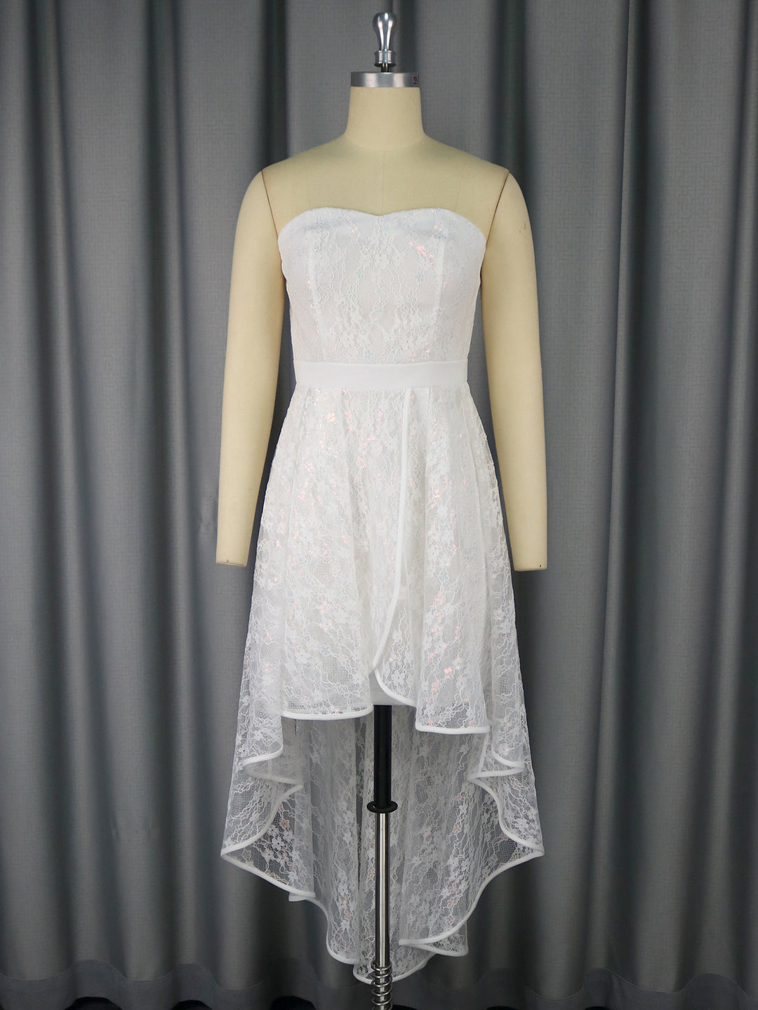 Damen Elegantes Hochzeitskleid mit asymmetrischem Saum EB