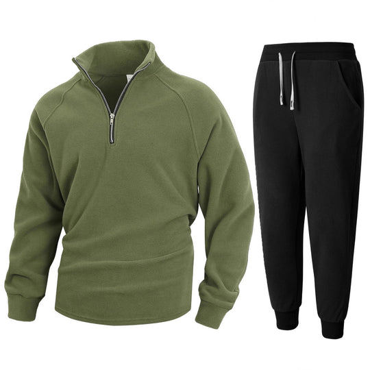 Herren Fleece-Relaxanzug mit halblangem Reißverschluss EB