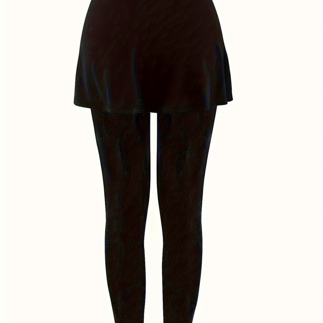 Damen Leggings mit rockähnlicher Einlage und hohem Bund EB