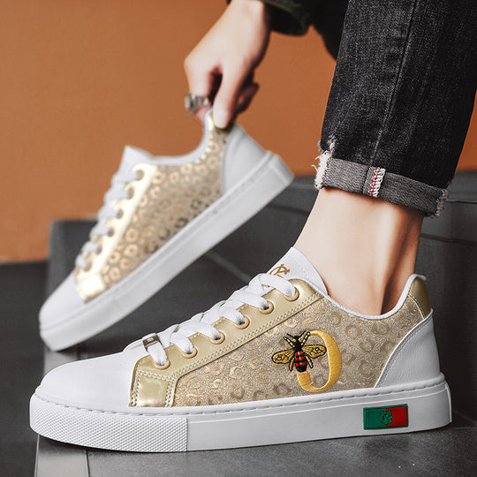 Damen Sneaker mit hochwertigem, verziertem Obermaterial und seitlichem Bienenmotiv EB