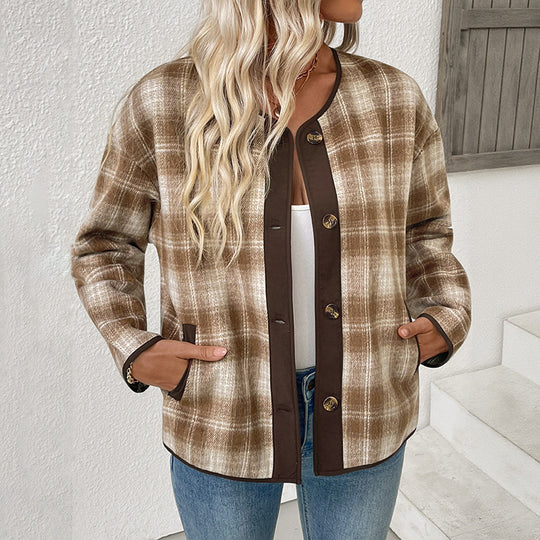 Damen Kariertes Overshirt EB