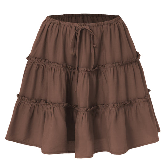 Damen Midirock mit voluminösen Rüschen EB