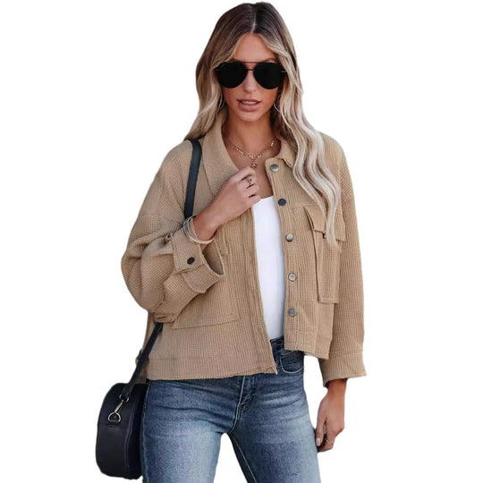 Damen gemütliche Waffle-Jacke EB