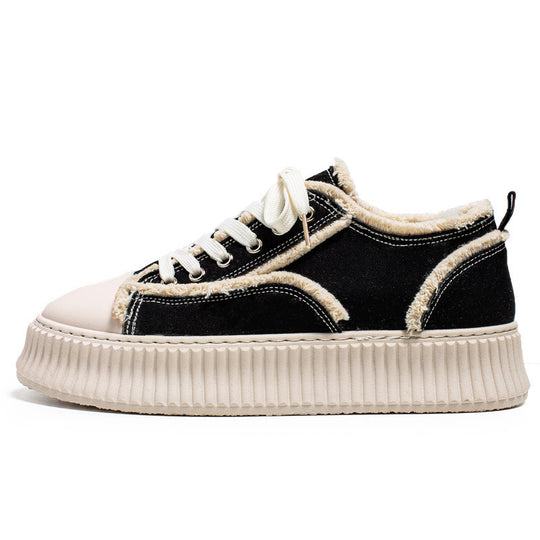 Damen Schnür-Sneaker mit trendigem Design und robustem Gummiboden EB