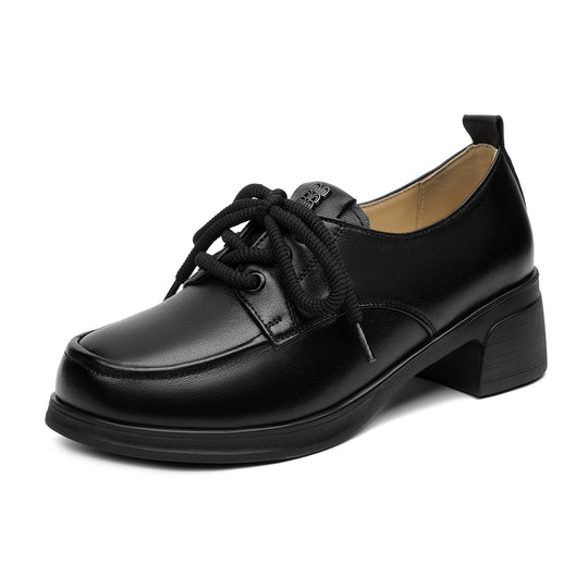 Damen Elegante Schnürschuhe mit komfortablem Blockabsatz EB