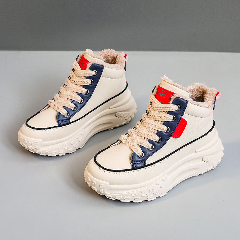 Damen High-Top Sneakers mit kuscheligem Innenfutter und rutschfester Profilsohle EB