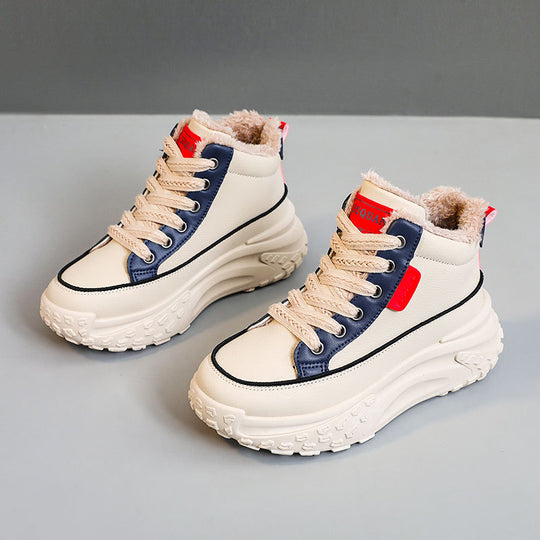 Damen High-Top Sneakers mit kuscheligem Innenfutter und rutschfester Profilsohle EB