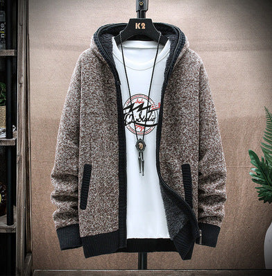 Herren Strickjacke mit asymmetrischem Reißverschluss und praktischen Taschen EB