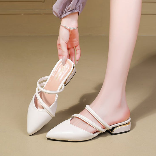Damen elegante Slingback-Pumps mit geschwungenem Riemendesign EB