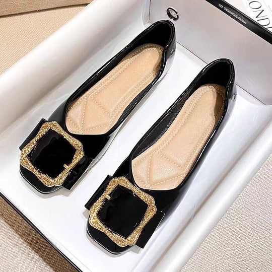 Damen elegante Ballerinas mit dekorativer Schnalle EB