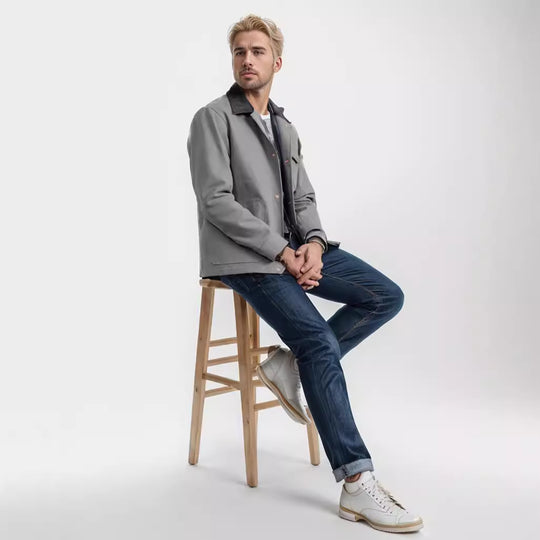 Herren lässige Baumwolljacke im Worker-Stil EB