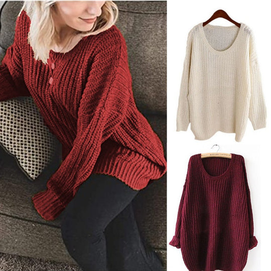 Damen Grobstrickpullover mit weitem Schnitt und lässigem Tragekomfort EB