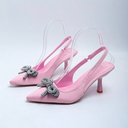 Damen Slingback Pumps mit funkelndem Schleifen-Detail EB