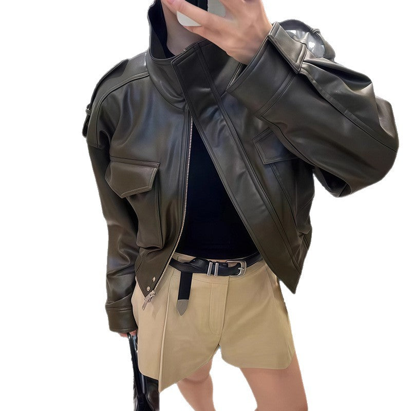 Damen ausgefallene jacke mit voluminösen Ärmeln EB