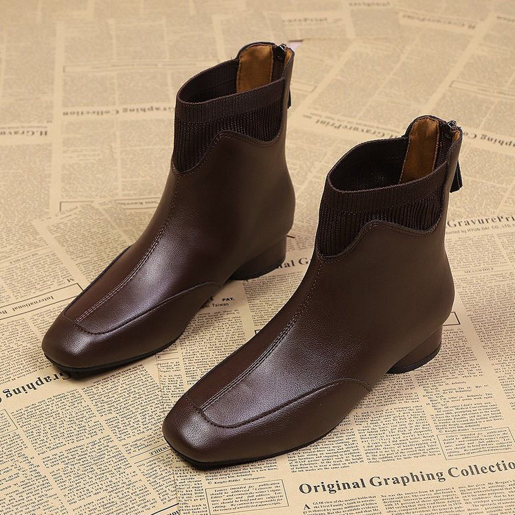 Damen elegante Chelsea-Stiefeletten mit flexiblem Stretch-Einsatz EB