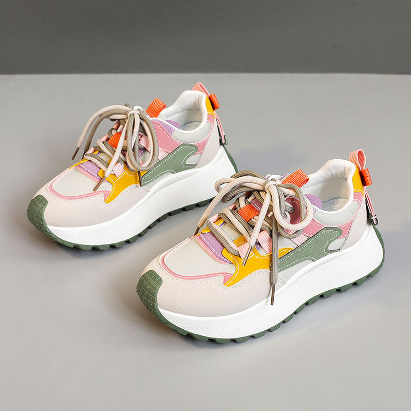 Damen Sportliche Sneakers mit buntem Design und rutschfester Sohle EB