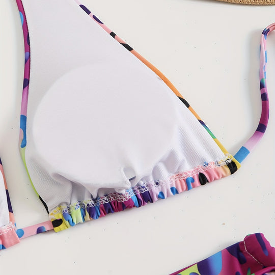 Damen Triangel-Bikini mit verspielten Schleifen EB