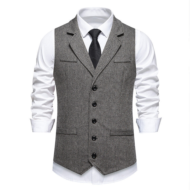 Herren elegante Weste mit geometrischem Muster EB
