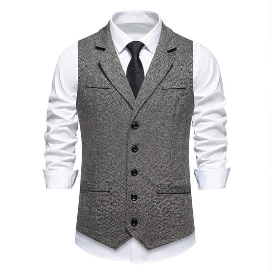 Herren elegante Weste mit geometrischem Muster EB