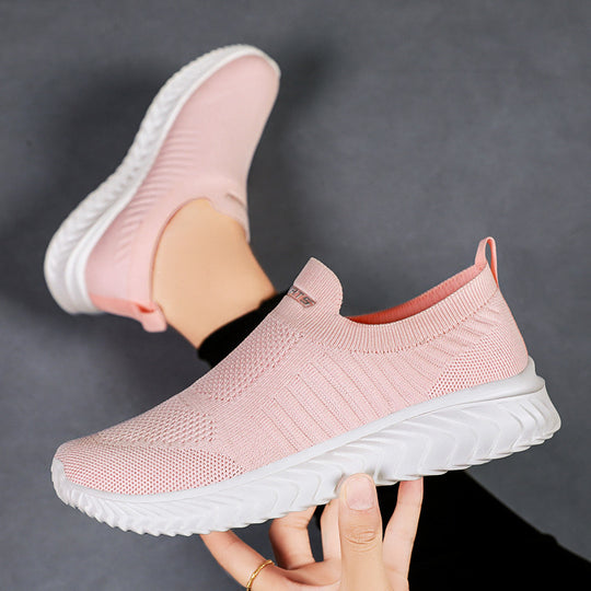 Damen Leichte Slip-On Freizeitschuhe mit atmungsaktivem Strickdesign EB