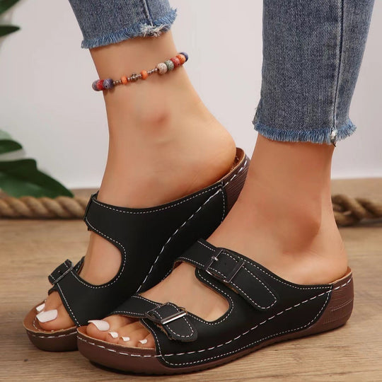 Damen Bequeme Clogs mit verstellbaren Doppelschnallen EB
