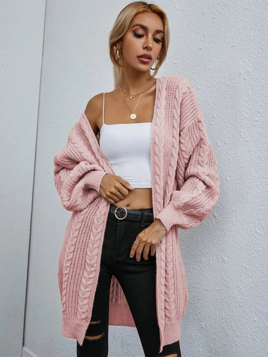 Damen Großer Strickcardigan mit tiefem V-Ausschnitt und lässigem Schnitt EB
