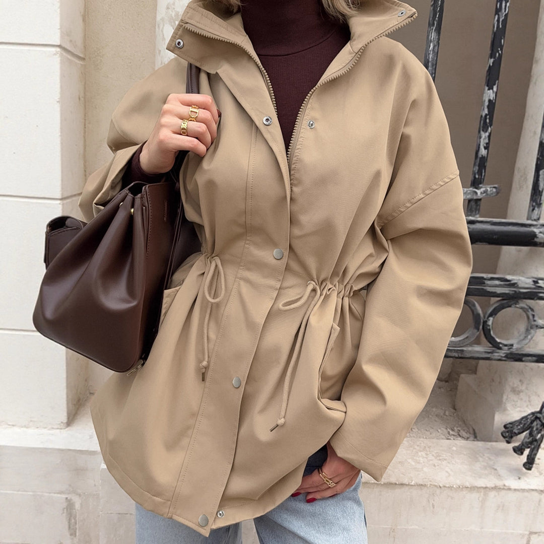 Damen urbane Übergangsjacke mit taillierbarem Kordelzug EB