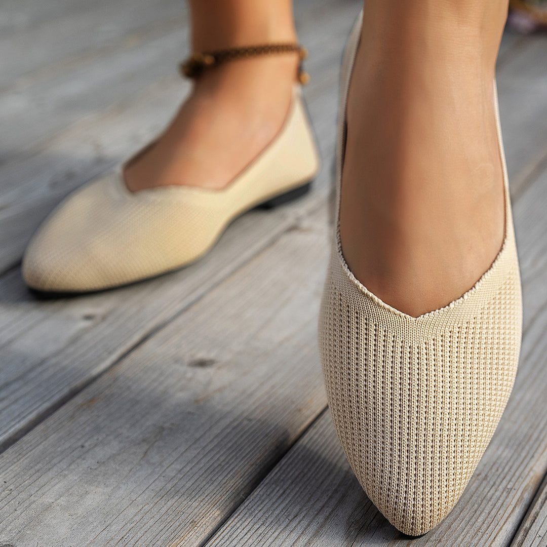 Damen Ballerinas mit kreativem Hahnentrittmuster und flexiblem Fußbett EB