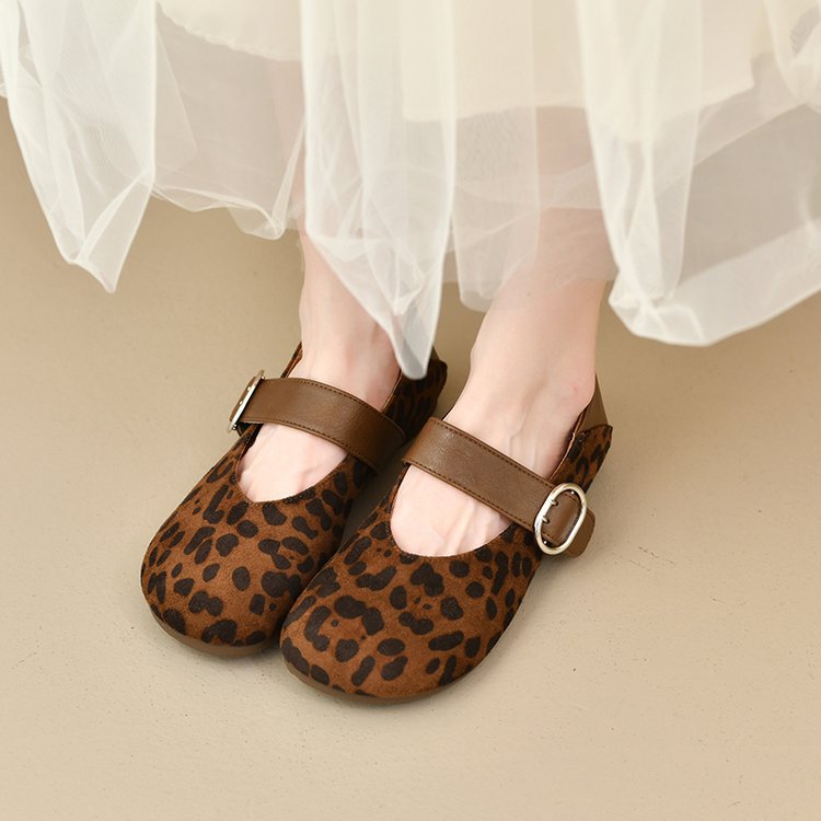 Damen bequeme Mary Jane Ballerinas mit dekorativem Riemen EB