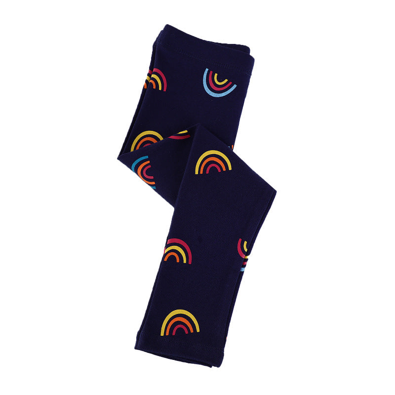 Mädchen Leggings mit buntem Regenbogenmotiv EB