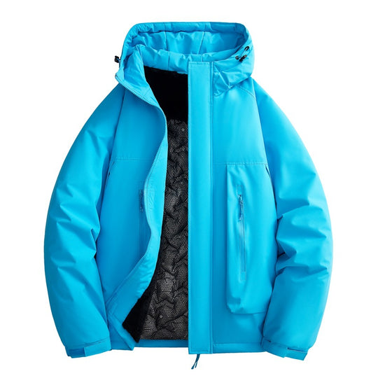 Herren wasserabweisende gefütterte Winterjacke mit Kapuze und weichem Fleece-Innenfutter EB