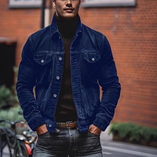 Herren modische Cordjacke mit authentischem Look EB