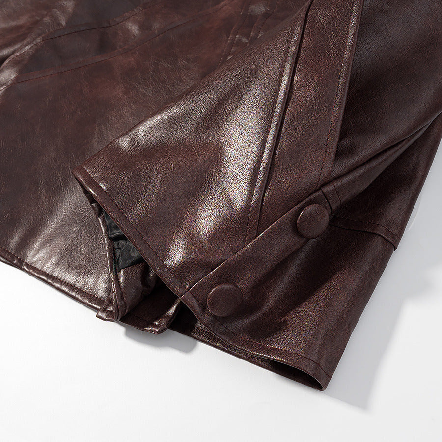 Damen Kunstlederjacke mit strukturiertem Design und praktischen Taschen EB