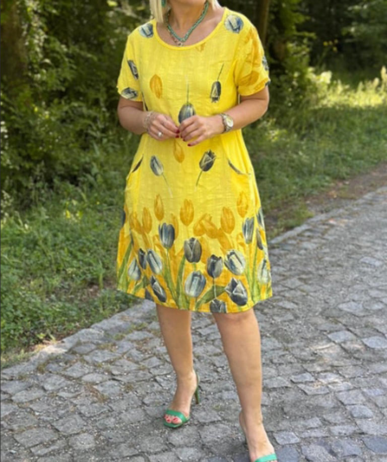 Damen Sommerkleid mit floralen Motiven EB