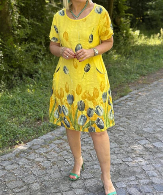 Damen Sommerkleid mit floralen Motiven EB