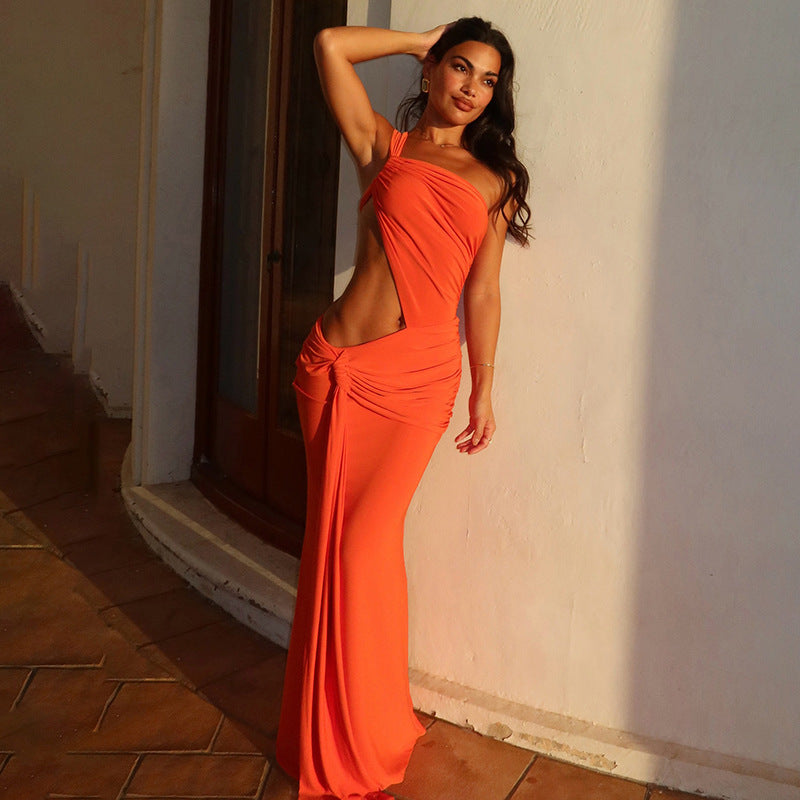 Damen Elegantes Minikleid mit seitlichem Cut-Out und raffinierten Raffung EB