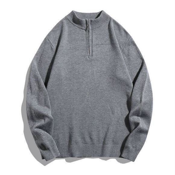Herren gesunder und stilvoller Stehkragenpullover mit Reißverschluss EB