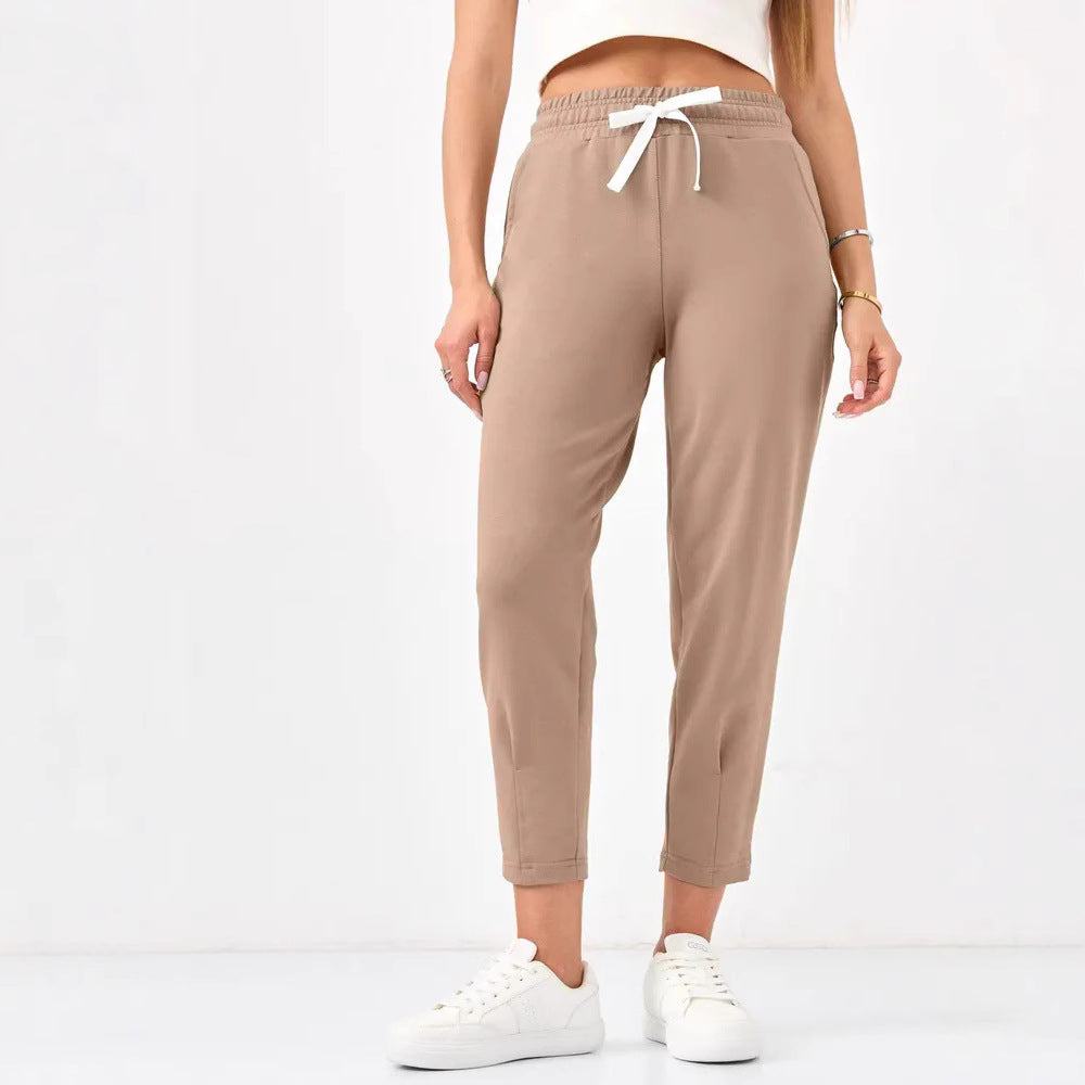Damen Elegante Jogginghose mit Kordelzug und schmalem Schnitt EB