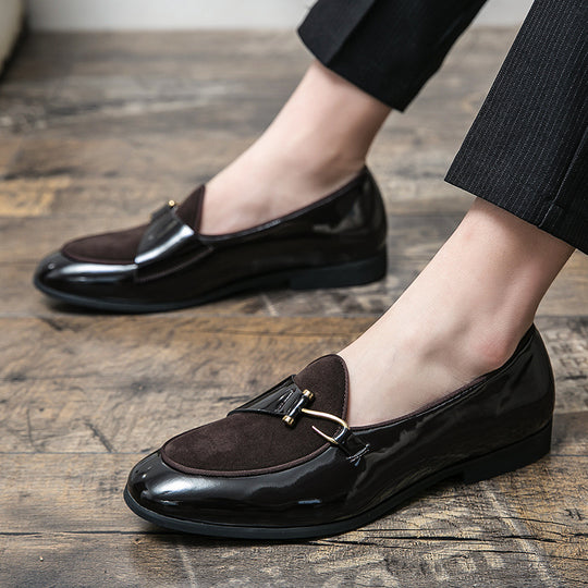Damen Elegante Mokassins mit luxuriösem Glanz und dekorativem Schnallenverschluss EB