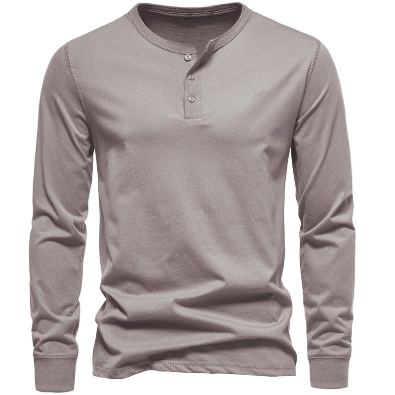 Herren Langarmshirt mit Knopfverschluss und modernem Design EB