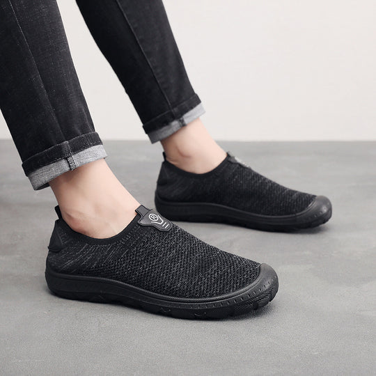 Damen atmungsaktive Slip-On Sneakers mit elastischem Einsatz EB