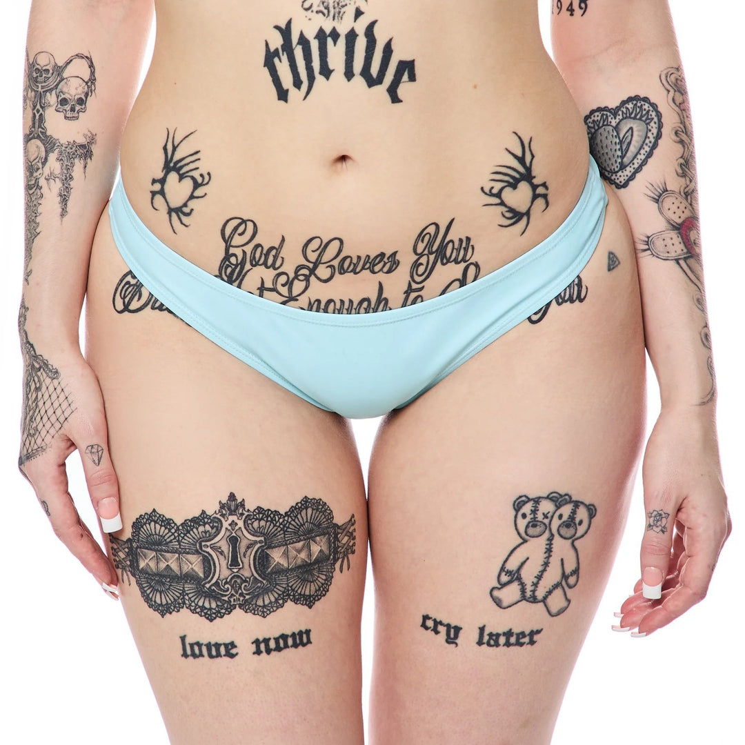 Damen Bandeau-Bikini-Set mit auffälligem Schriftzug EB