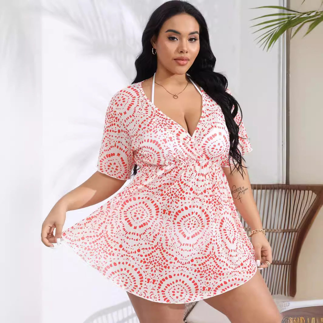 Damen Strandkleid mit stilvollem Wickeldesign EB
