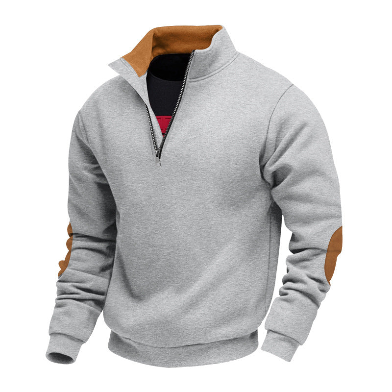 Herren Sweatshirt mit hochwertigem Stehkragen und eleganten akzenten EB