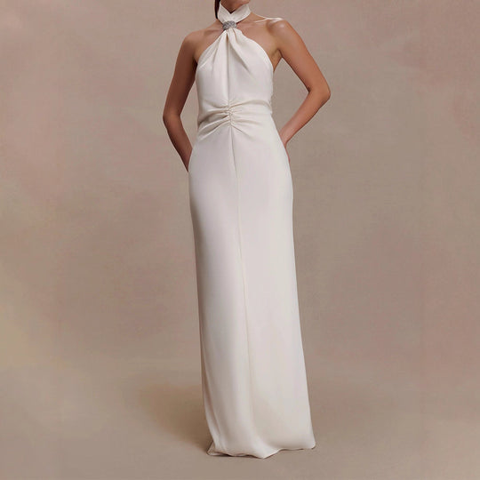 Damen Elegantes Halterkleid mit Raffung EB