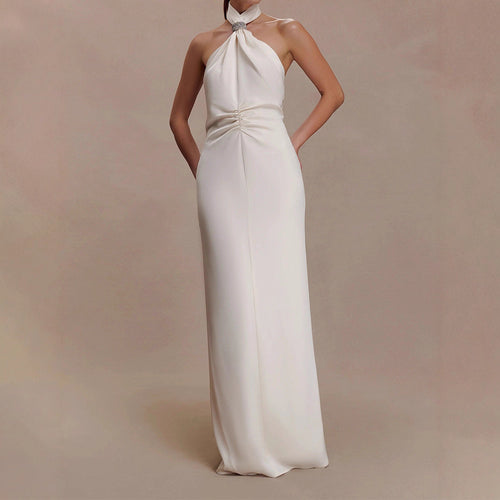 Damen Elegantes Halterkleid mit Raffung EB