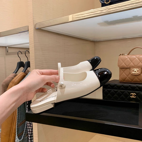 Damen Sling-Back Ballerinas mit eleganten Perlenakzenten EB