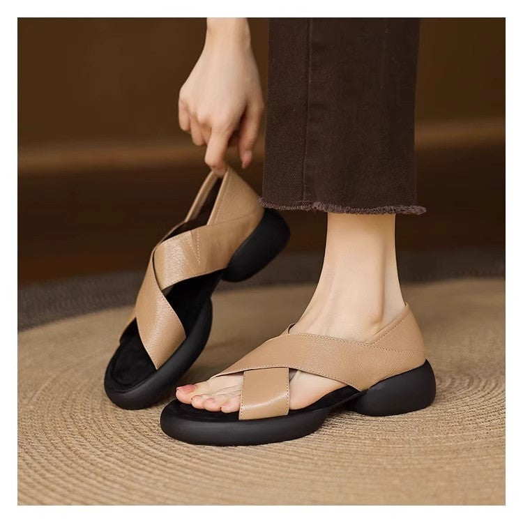 Damen Moderne Komfortsandalen mit Klettverschluss EB