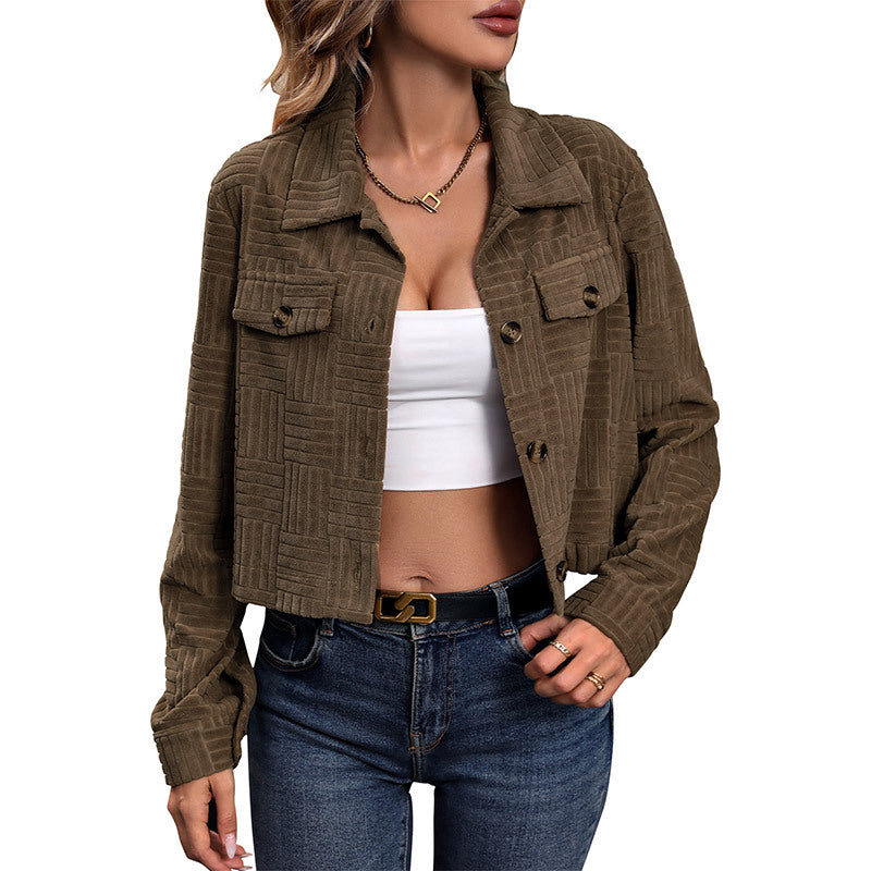 Damen Kurzjacke mit strukturiertem Korddesign EB