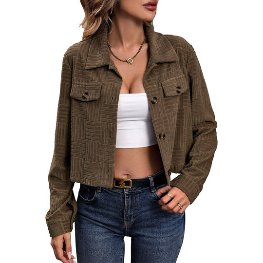Damen Kurzjacke mit strukturiertem Korddesign EB